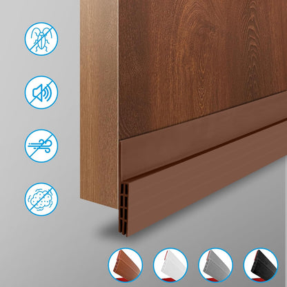 Ainiv Door Draft Stopper Under Door Seal, 2" W x 39" Cutable Soundproof Door Seal, Adhesive Under Door Sweep Weather Stripping Soundproof Kit, Under Door Draft Stopper Seals Anti-Collision-Black