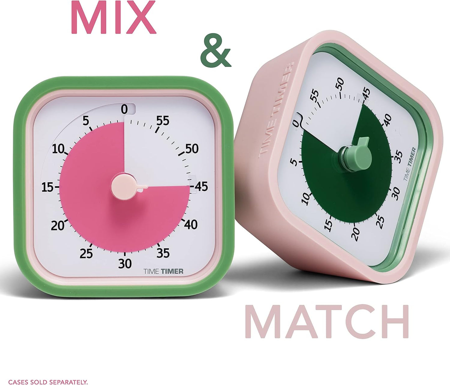 TIME TIMER Home MOD – 60-Minute Visual Timer Home Edition, Silent Operation Study Tool for Kids Desk, Homeschool Supplies, Office & Meetings (Fern Green)