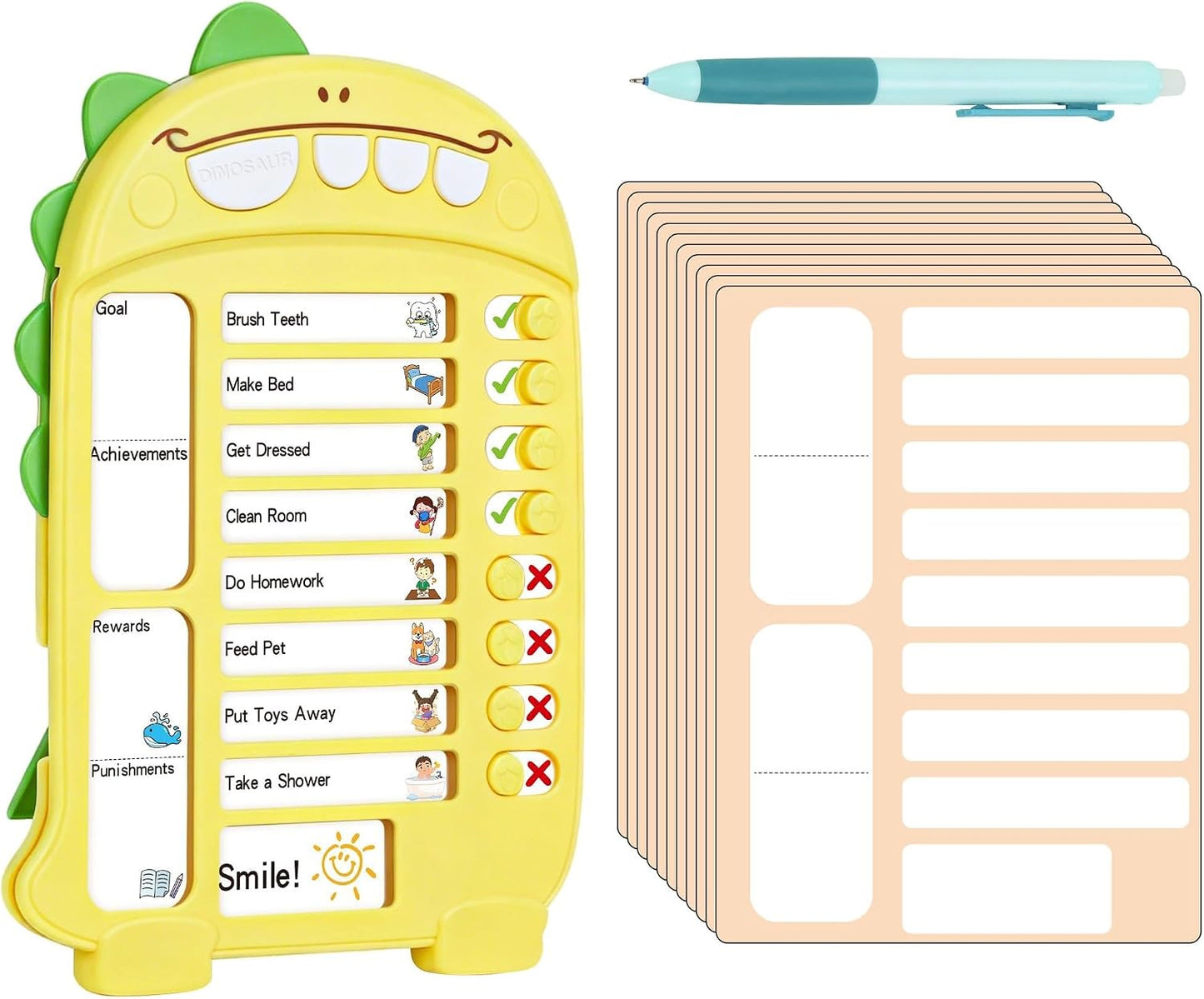 Chore Chart for Kids, Planning Board with Sliders, to Do List | Visual Schedule Board, Routine Chart with Slider, Morning Bedtime Routine Chart for Toddlers, ADHD Tools