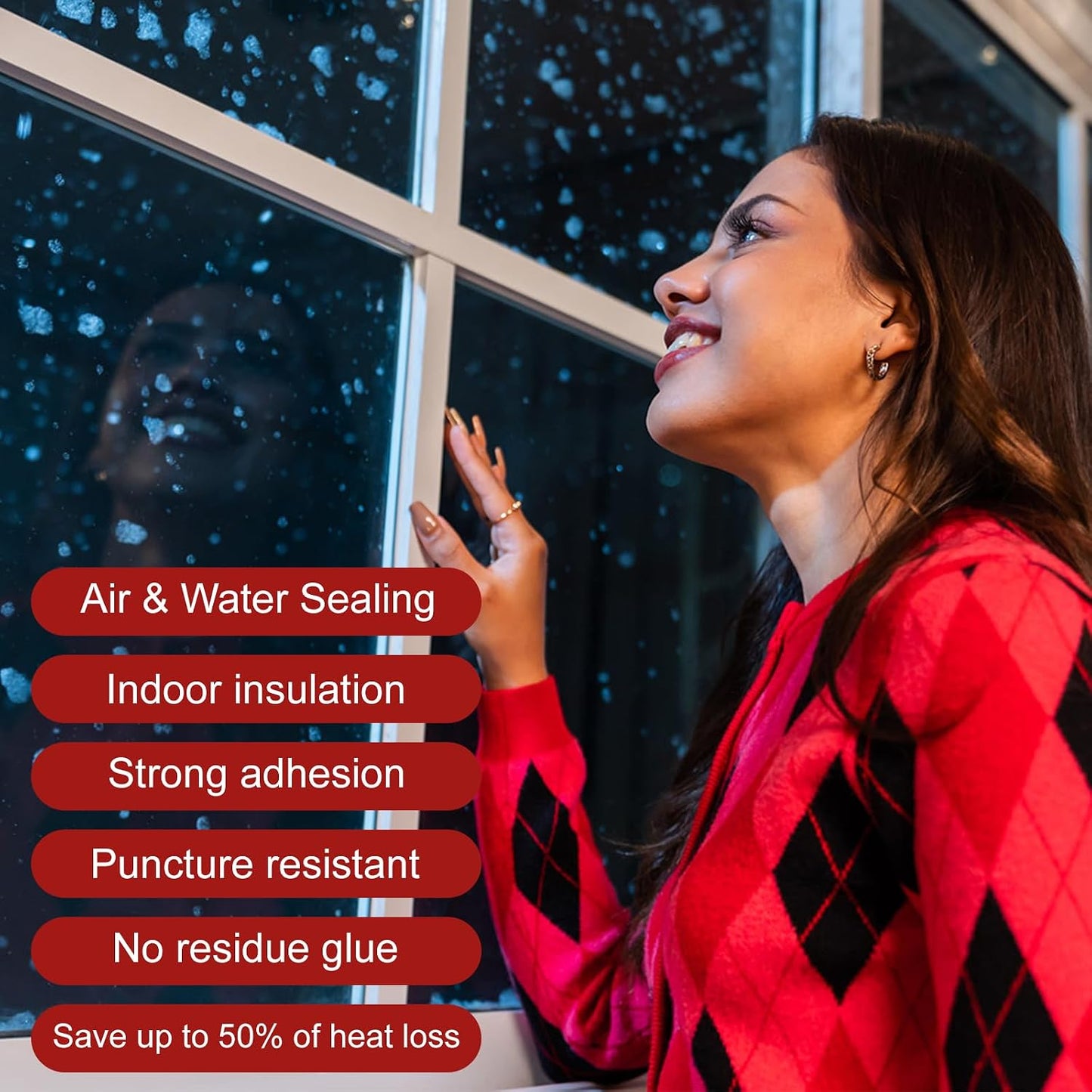 3 Inch x 90 Ft Transparent Window Weather Sealing Tape, Clear Window Draft Isolation Sealing Film Tape, Window Insulation Surface-Safe for Doors Gap Sealing, No Residue, Easy to Remove