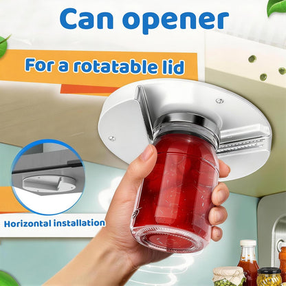 Jar Opener for Weak Hand & Seniors with Arthritis,Under Cabinet Jar Openers for Weak Hands, Easy Grip, One Handed Gadgets & Bottle Opener - Essential Kitchen Gadgets for Home Assistance(White)