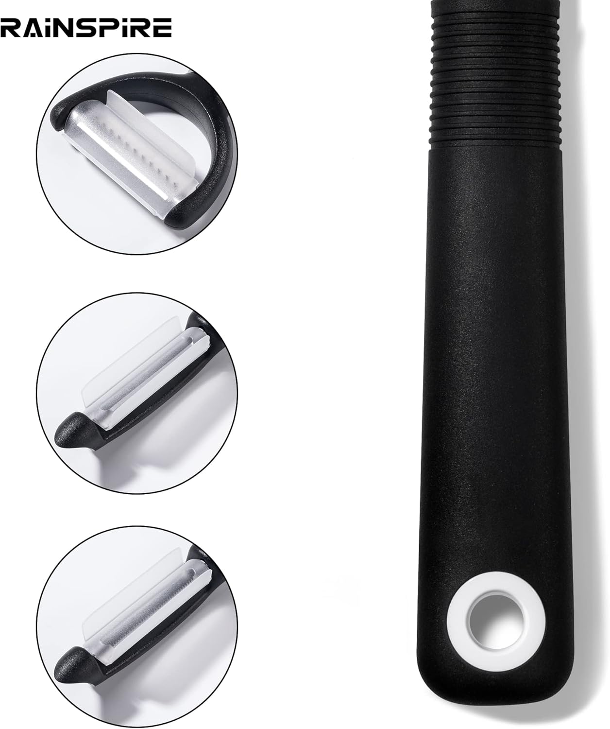 Rainspire 3-Piece Peeler Set, Premium Swivel Vegetable Peeler, Kitchen Gadgets Apple Peeler Potato Peeler Veggie Peeler Fruit Peeler, Dishwasher Safe Kitchen Accessories, Grey