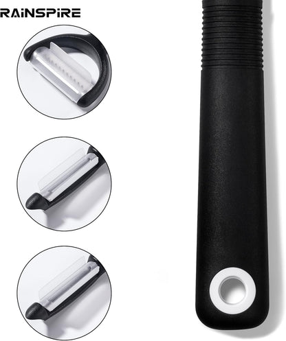 Rainspire 3-Piece Peeler Set, Premium Swivel Vegetable Peeler, Kitchen Gadgets Apple Peeler Potato Peeler Veggie Peeler Fruit Peeler, Dishwasher Safe Kitchen Accessories, Grey