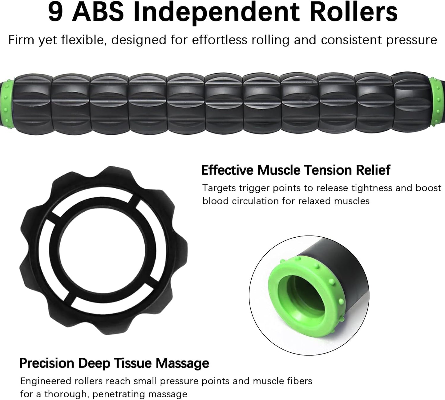 Wooden Cellulite Massage Roller for Legs and Thighs - Handheld Fascia Blaster Tool for Muscle Relief, Lymphatic Drainage & Body Sculpting - Anti Cellulite Massager for Women and Men (12 Wheel)