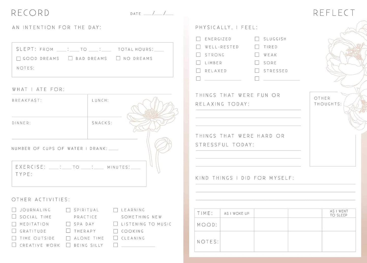 Self-Care: A Day and Night Reflection Journal (Inner World)