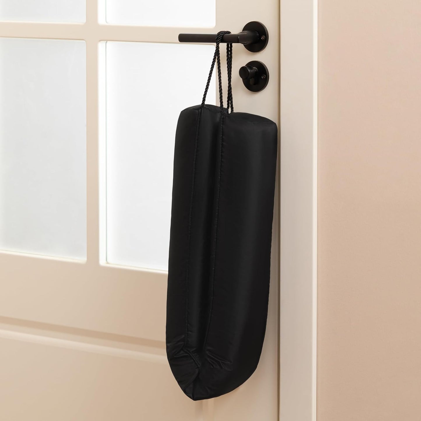 Resistant Door Draft Stopper, Removable Washable Cover, 36", Black | Weighted Gap Filler, Blocks Hot and Cold Air, All-Season Seal