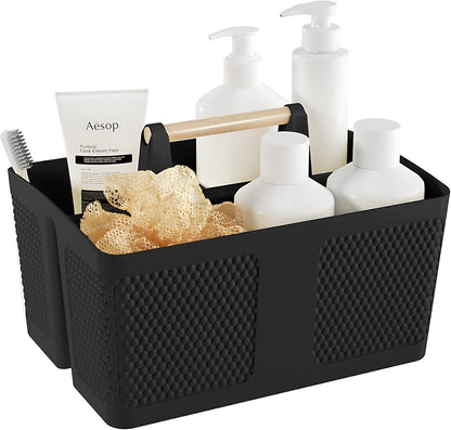 Shower Caddy Portable and Cleaning Caddy Organizer for Bathroom, Kitchen,Toiletries Storage, Caddy organizer with handle, Rust-Resistant, Durable Material(Milky White, 9.36"L×7.73"W×7.24"H)