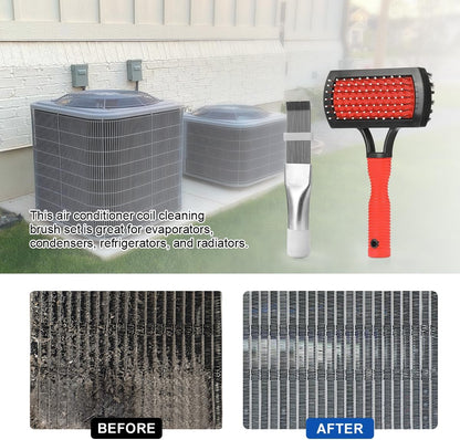 LANMU AC Coil Cleaner Brush Fin Comb, Air Conditioner Cleaning Brush Straightening Tool for HVAC/AC Evaporator, Condenser, Radiator
