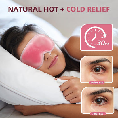 2 Pack Cooling Eye Mask for Puffy Eyes,Reusable Gel Cold Compress Pack for Puffy Eyes & Dark Circles, After Eyes Surgery, Migraine Relief, Headaches