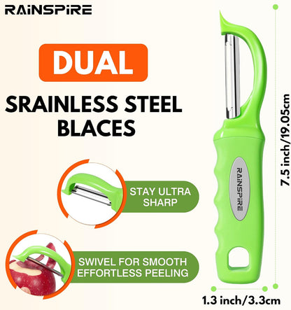 Rainspire Vegetable Peeler Potato Peelers for Kitchen, Sharp Stainless Steel Blades Veggie, Comfortable Handle Fruit Peeler, Carrot Peeler Apple Peeler Dishwasher Safe Black, 1-Pack