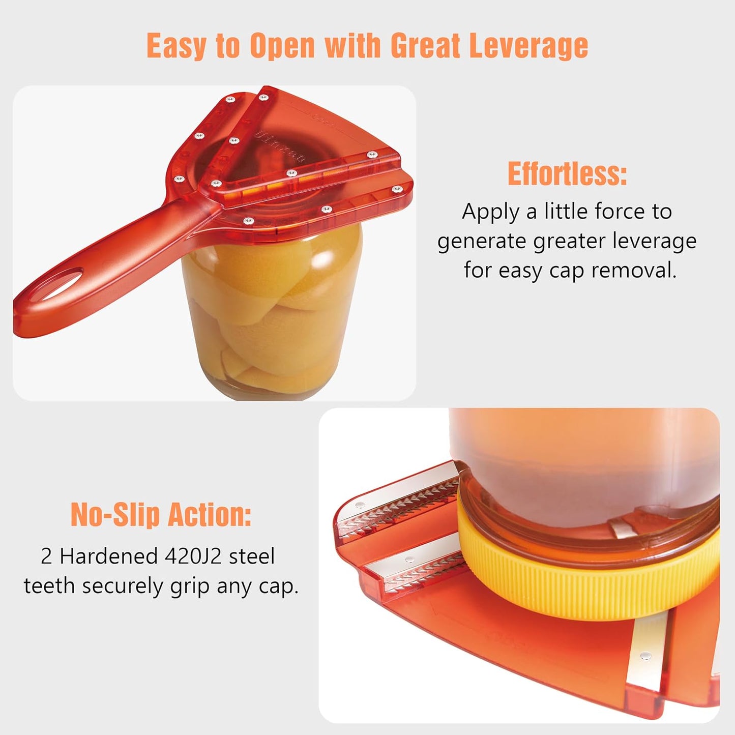 Uinxan Patented Jar Opener, Ideal for Weak Hands & Seniors with Arthritis | Effortlessly Opens 0.2"-5.3" Stubborn Lids & Screw Bottle Caps, Handheld Manual, Durable 304 Stainless Steel (Blue)