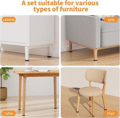 Ezprotekt Chair Leg Sliders for Carpet, 24 Pcs Square Chair Glides for Carpet, Carpet Furniture Pads Stool Leg Protectors Caps, Carpet Furniture Glides Quickly and Easily (L Fit:1" - 1.4")