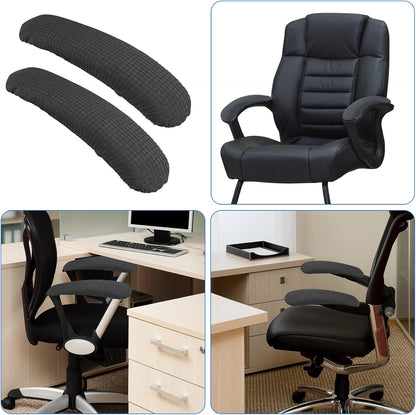 Vin Beauty Office Chair Armrest Covers, 2Pcs Office Removable Arm Rest Covering, Elastic Chair Armrest Covers, Office Seat Hand Rest Protector, Arm Covers Protectors for Office Chair(Black)