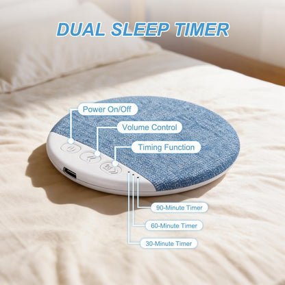 2026 Mini Bluetooth Pillow Speaker for Sleeping, Under Pillow Speaker with Built-in White Noise & Pink Noise Sound Machine, 48H Playtime, 3 Timers, Stereo Bass Private Sleep Audio (Blue)