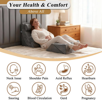 Axelrod Orthopedic Bed Wedge Pillow Set, Post Surgery Foam for Back, Neck and Leg Pain Relief Comfortable & Adjustable Ortho Pillows- Anti Snoring, Heartburn, Acid Reflux & GERD Sleeping Navy