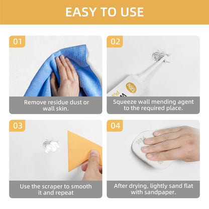 Drywall Repair Kit Wall Patch Repair Kit Spackle Wall Repair Paste | Wall Mending Agent with Scraper, Quick Fix Solution for Home Wall, Wall Surface Hole & Scratch Repair