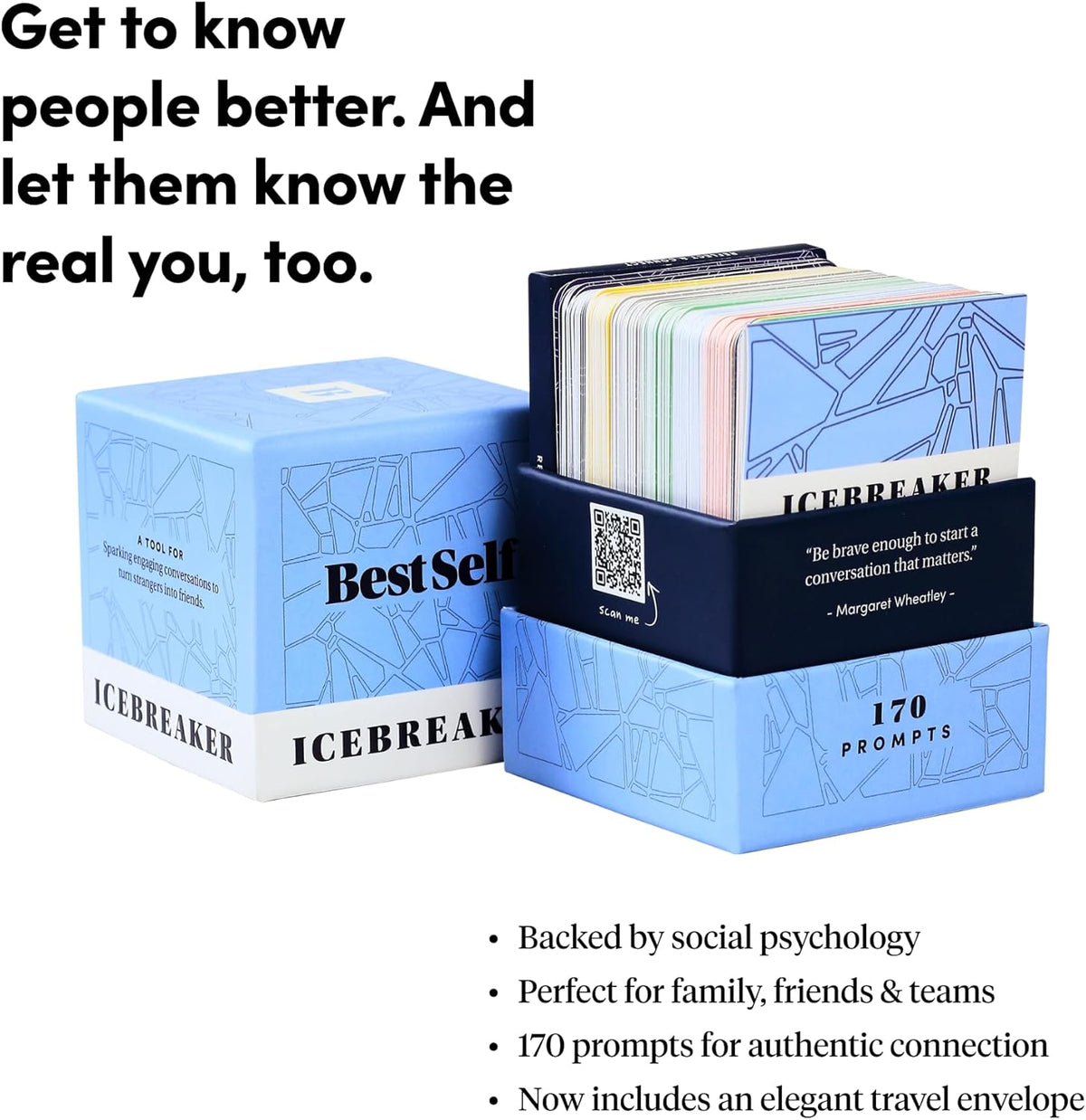 BestSelf Icebreaker Deck – 170 Ice Breaker Cards for Adults, Work & Groups