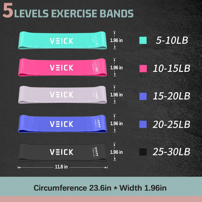 VElCK Resistance Bands Set with Handles for Exercise, Workout and Home Gym | 100% Natural Latex, 10-150LBS, Versatile for Yoga, Pilates, Strength, Home Gym