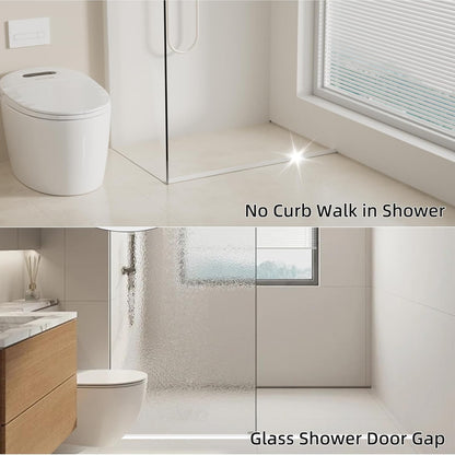 78 inch Shower Threshold Water Dam Barrier Water Stopper, Glass Shower Door Bottom Seal Strip, Silicone Rubber Kitchen Sink Splash Guard for Countertop, Bathtub, Bathroom（White）