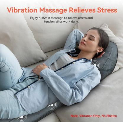 CuPiLo Heated Massage Mat for Bed, Back Massager with Heat & Vibration