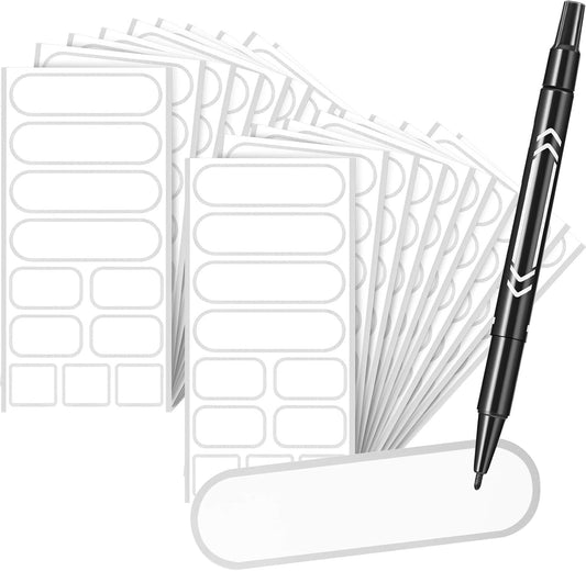 Outus 264 Pcs Removable Food Labels Waterproof 3 Sizes, Silver