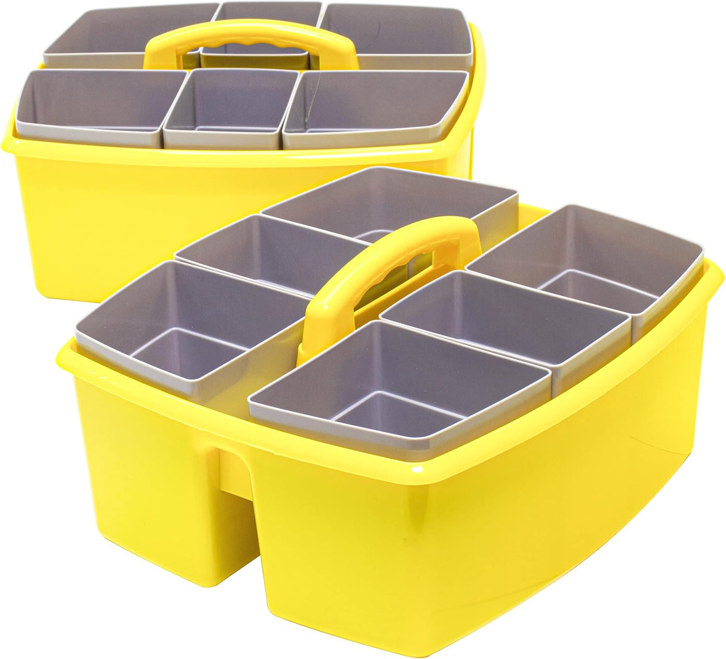 Storex 2-Compartment Large Cleaning Caddy – Multipurpose Supply Organizer with Handle - Black, 1-Pack (00973A06C)