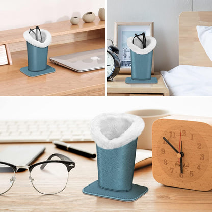 FINTIE Plush Lined Eyeglasses Holder, Glasses Stand Case For Nightstand | Soft Plush Lining, Bedside Eyeglasses Holder, Office Desktop Organizer, Small Item Storage, Anti-Scratch - Colors A