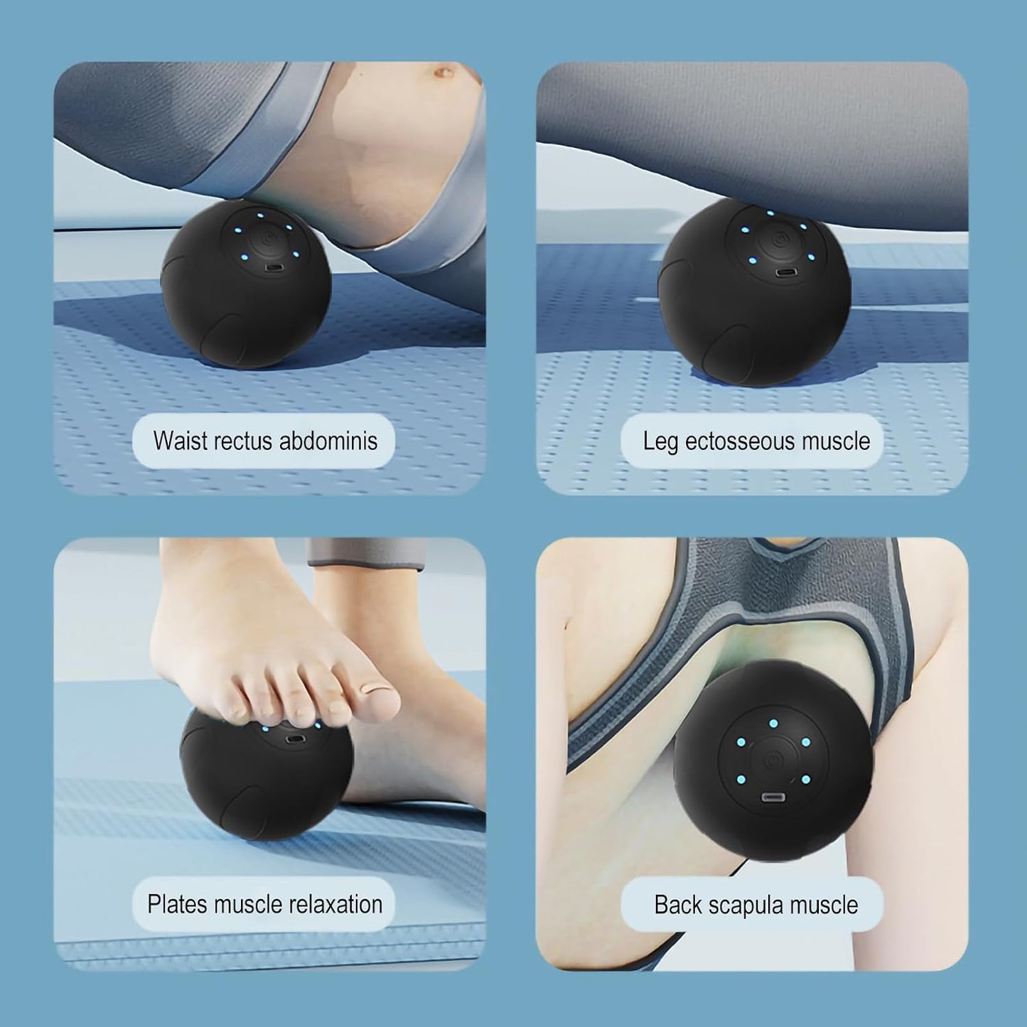 Vibrating Massage Ball with 5-Speed Mode for Muscle Recovery, Myofascial Release - Deep Tissue Massage Ball for Trigger Point Massage - Mobility Ball Back & Hip Flexor Release Tool