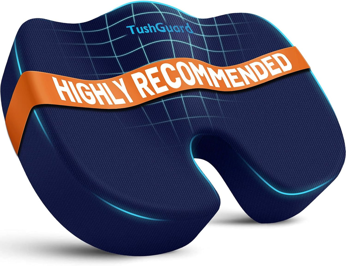 TushGuard Seat Cushion for Office Chair, Memory Foam Chair Cushion, Black | Office Chair Cushion for Car, Airplane - Chair Pad, Butt Pillow for Long Sitting Sciatica, Hip, Coccyx,Tailbone Pain Relief