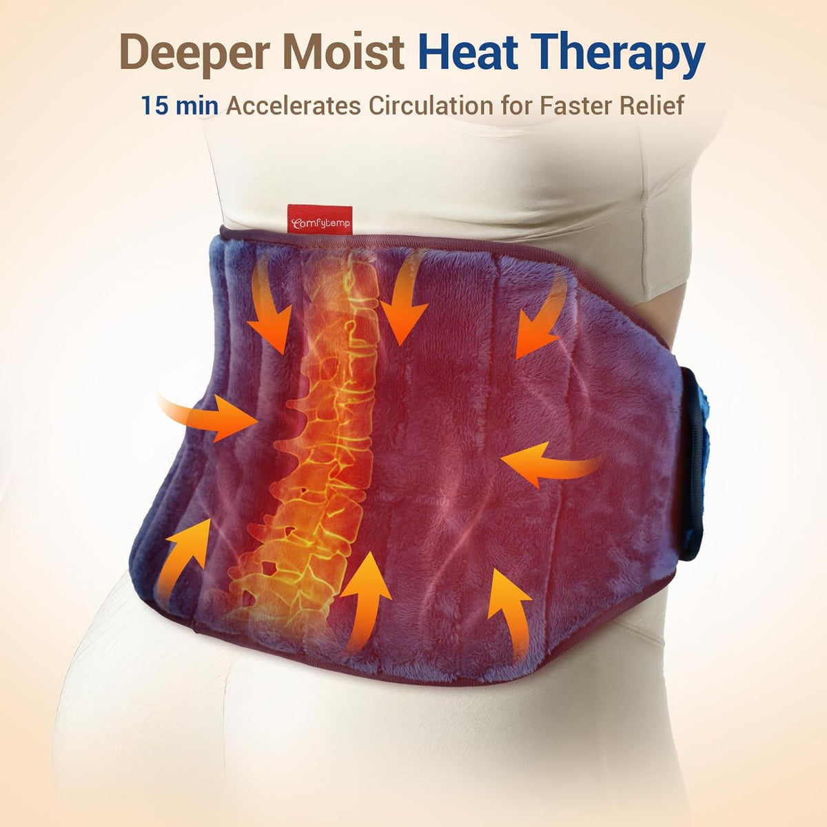 Comfytemp Microwavable Moist Heating Pad for Back and Waist Pain Relief
