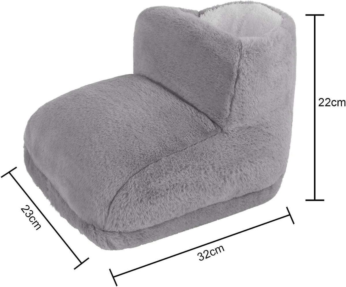 Electric Heated Foot Warmers for Men Women Fuzzy Thick Plush Foot Heater Winter USB Rechargeable Thermal Heating Ankle Feet Warmer Boots Shoes