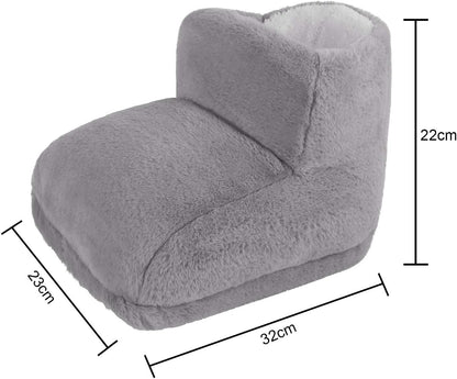 Electric Heated Foot Warmers for Men Women Fuzzy Thick Plush Foot Heater Winter USB Rechargeable Thermal Heating Ankle Feet Warmer Boots Shoes