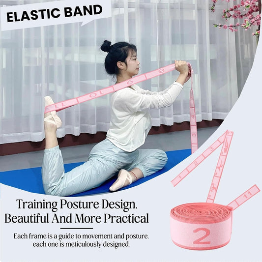 Multi-Loop Stretch Band - Yoga, Pilates, Ballet, and Physical Therapy Stretching Strap for Flexibility, Leg Stretching, and Exercise - Durable Stretching Equipment