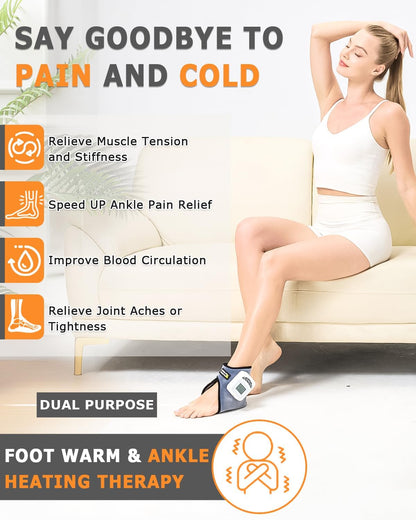 Cordless Leg Massager for Circulation and Pain Relief - 5000mAh Portable Heating Pad for Leg and Calf with 3-Level Vibration Massage, 104-140℉ Adjustable Temperature & 30/45/60 Min Timer