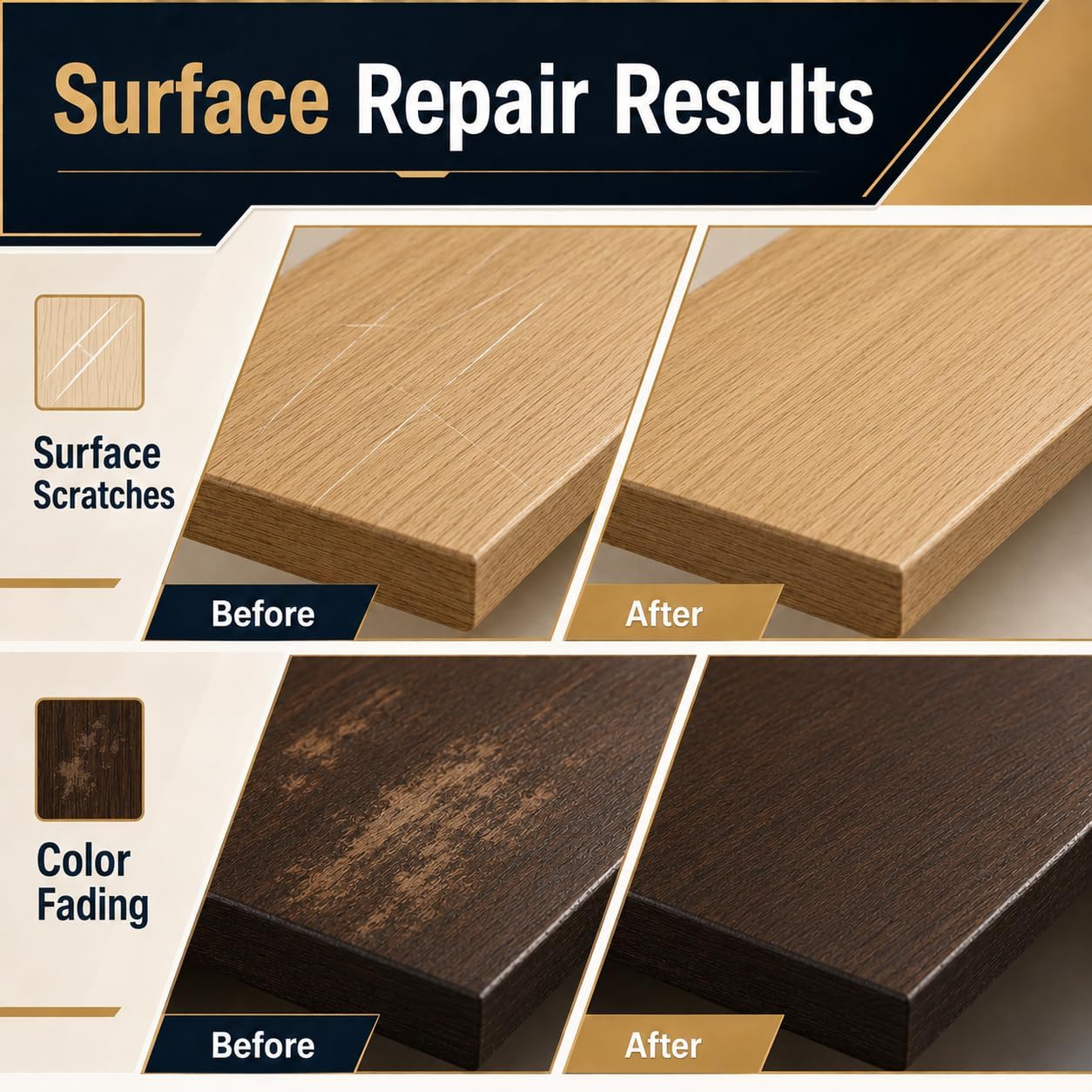 10 Color Wood Repair Kit Blendable Anti-Crack Furniture Restore Set | Full Tool & Color Chart, Strong Adhesion, Repairs Floor Cabinet Wood Surfaces, Practical Housewarming DIY Gift Kit