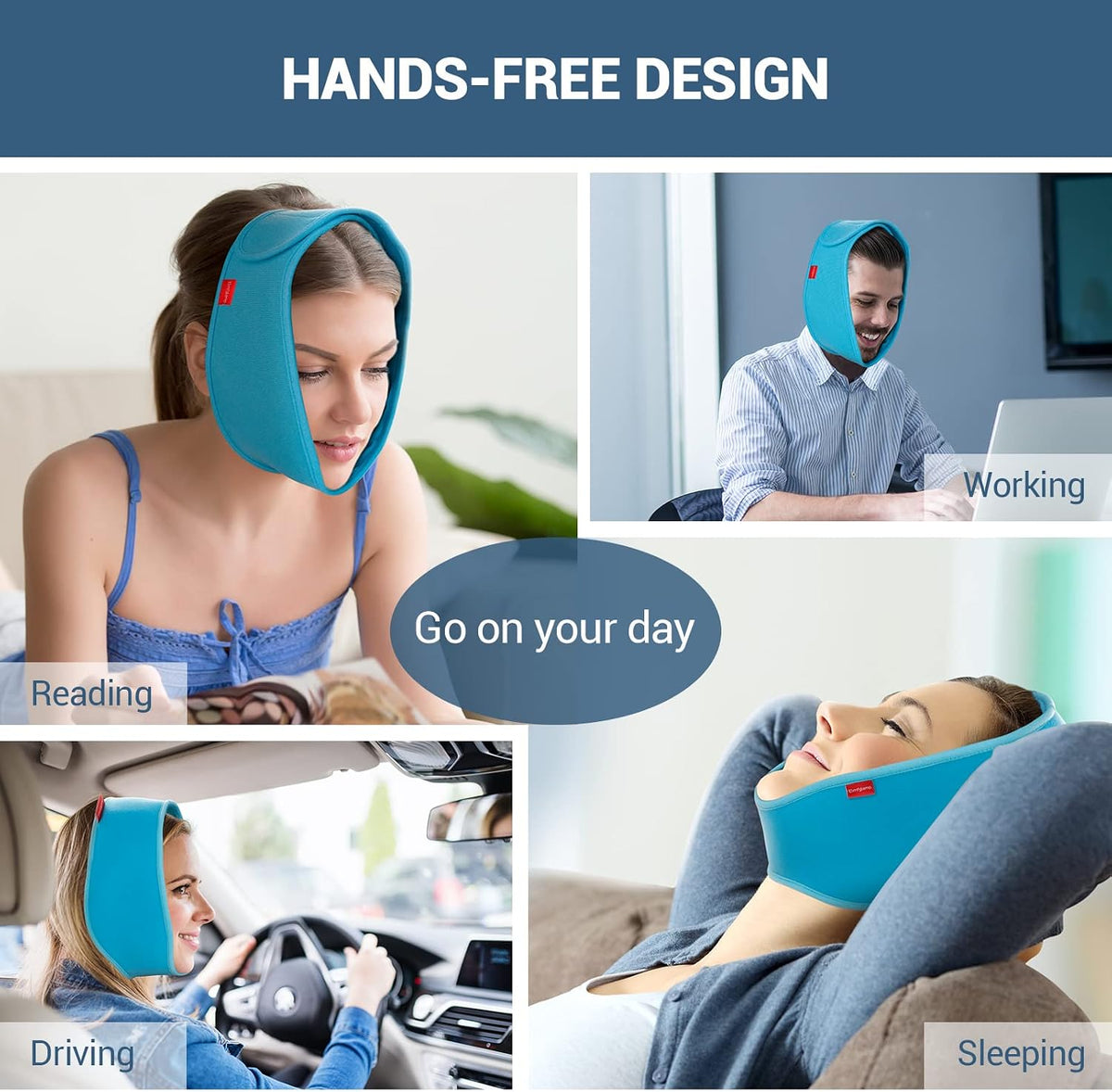 Comfytemp Wisdom Teeth Ice Pack Head Wrap, Gel Face Ice Pack for TMJ Relief