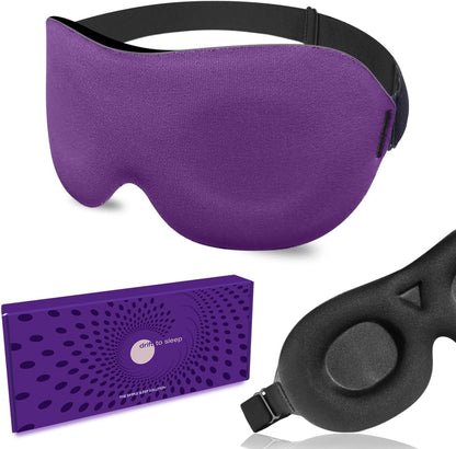 DTS Eye Sleep Mask for Side Sleepers Men Women Zero Eye Pressure 3D Cups Complete Light Blocking Night Blindfold with Adjustable Strap Shade Cover Sleeping Mask for Travel Nap Work Home (Black)