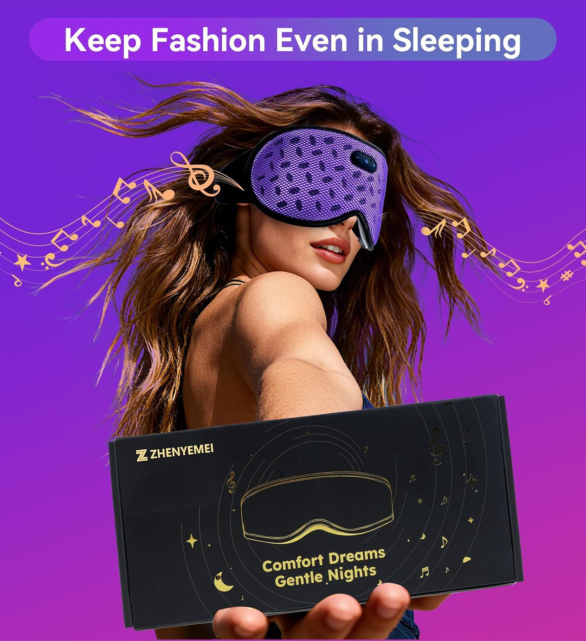 Eye Mask Bluetooth Headphones, 3D Contoured Zero Pressure Sleeping Masks