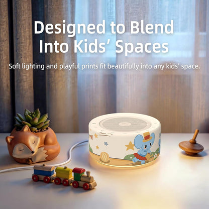 Kipcush White Noise Machine for Baby & Adults, 30 Soothing Sounds, Sleep Sound Machine with 8 Color Night Light, Memory Function, White Noise for Sleeping, Nursery, Office, Travel & Relaxation