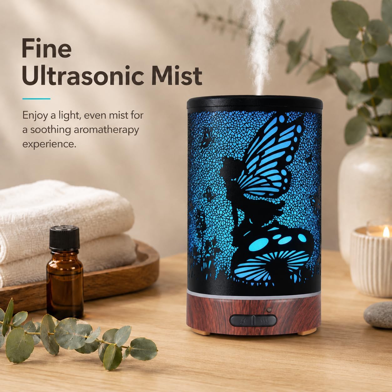 Tree Essential Oils Diffuser for Home 150ML Aromatherapy Diffuser | Birthday Gifts for Women mom,Metal Cool Mist Humidifier with 7 Colors Lights Waterless Auto Off Air Diffusers
