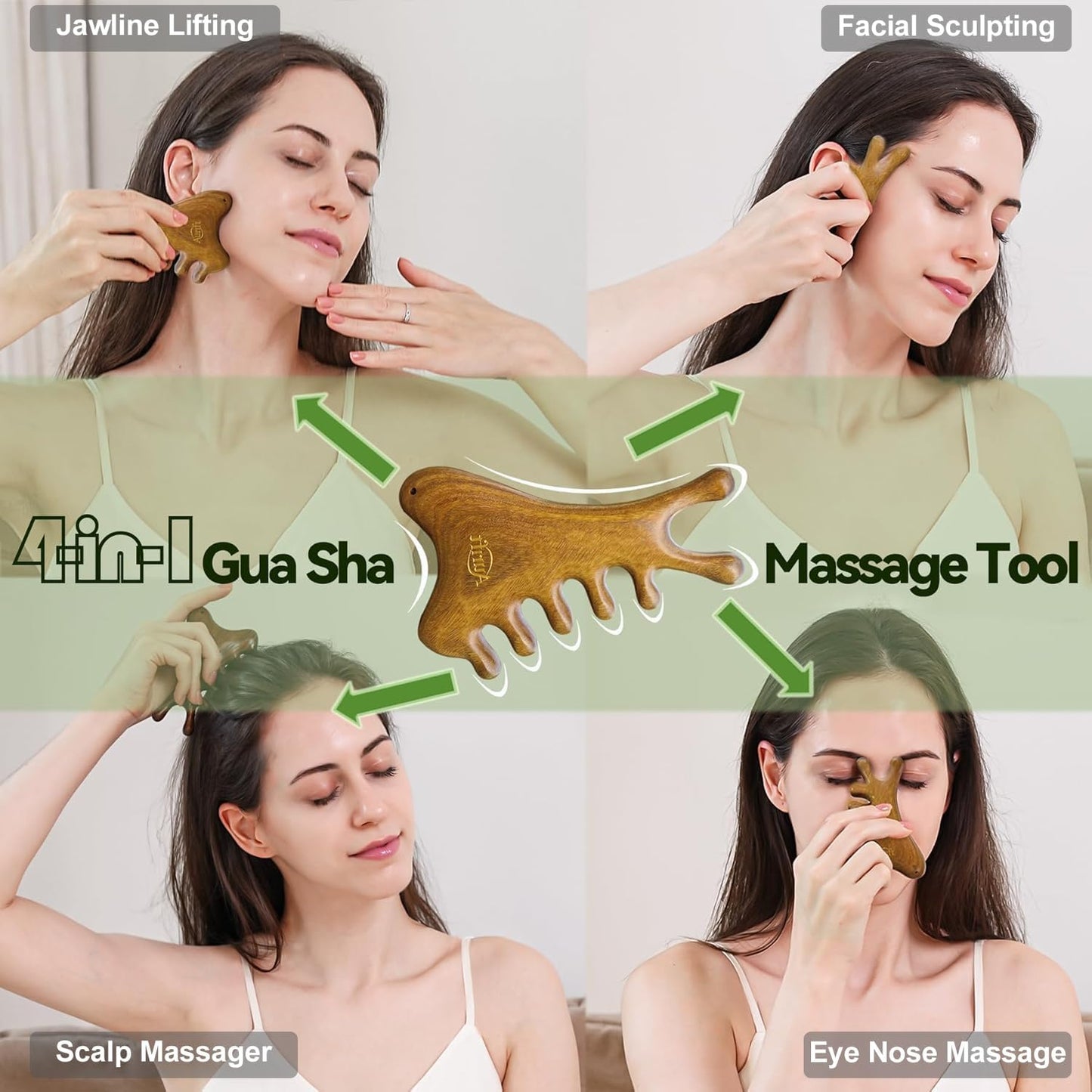 3Pcs Wood Therapy Massage Tools Lymphatic Drainage Massager Wooden Massager Body Sculpting Tools for Maderoterapia,Anti-Cellulite,Pain Relief(3-in-1 Massager)