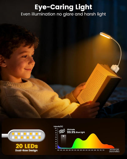 Glocusent 13 LED Book Lights for Reading at Night, Gifts for Book Lovers
