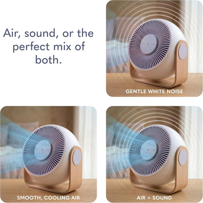 SNOOZ Breez 2 Smart Cooling Fan for Bedroom & White Noise Machine, Powerful | 2-in-1 Fan + White Noise Machine, 380 CFM, 10 Fan Speeds, 10 Sound Levels, App Remote, Timer, Scheduler, Auto Temp, Wood Base