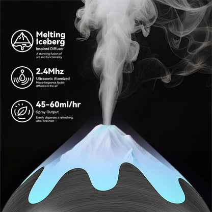 500ML Essential Oil Diffuser, Aromatherapy Diffuser with Remote Control, Multifunctional Air Diffusers for Home Office Room, Fragrance Aroma Diffuser with 7 Color LED & 2 Mist Mode, Brown