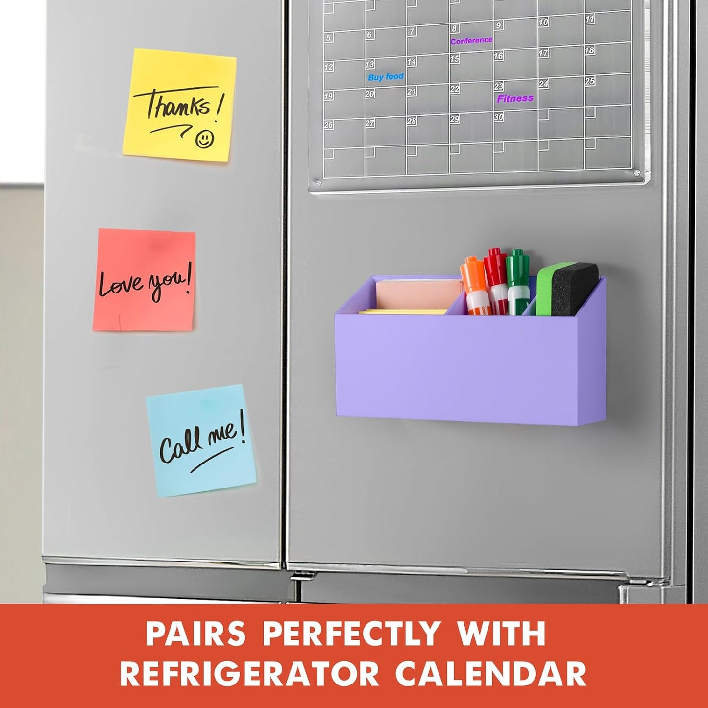 Magnetic Dry Erase Marker Holder for Whiteboard, Fridge, Classroom | Acrylic Magnet Pen Holder for Office, Refrigerator, Whiteboard Maker Holder for Teacher, Locker Organizer Accessories(Clear)