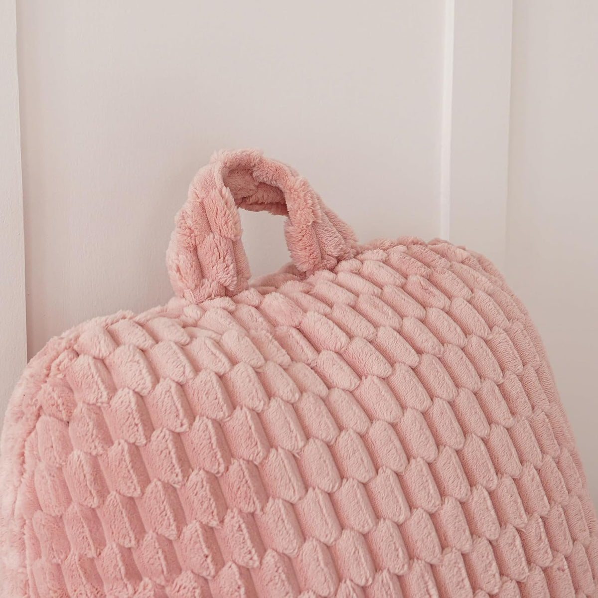 Large Reading Pillow for Adults, Back Support Pillow for Sitting Up in Bed with Arms, Couch for Lounging Bedrest, Pink