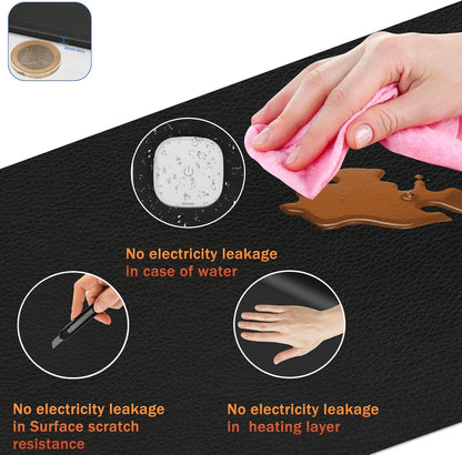 Warm Desk Pad, Office Desk Mat,3 Speeds Touch Control Warm Big Mouse Pad, 31" x 13" Extended Edition Gaming Mouse Pad, Foot Warmer Pad (Black)