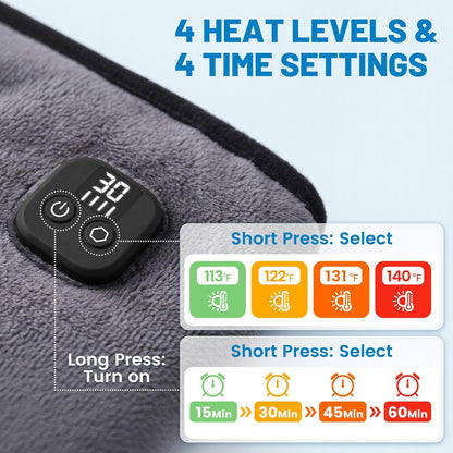 Cordless Heated Face Mask for Sinus Pressure, 2500mAh Rechargeable Face Heating Pad for Sinuses with 4 Heat Levels & 4 Time Settings, Adjustable Portable Electric Warm Compress Sinus Mask (Grey)