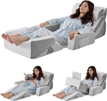 Yojoker Leg Elevation Pillows for Swelling, Memory Foam Wedge Pillow for Legs Blood Circulation, Leg Elevation Pillows for After Surgery, Knee Wedge Pillow for Sleeping Back Hip Ankles Relief