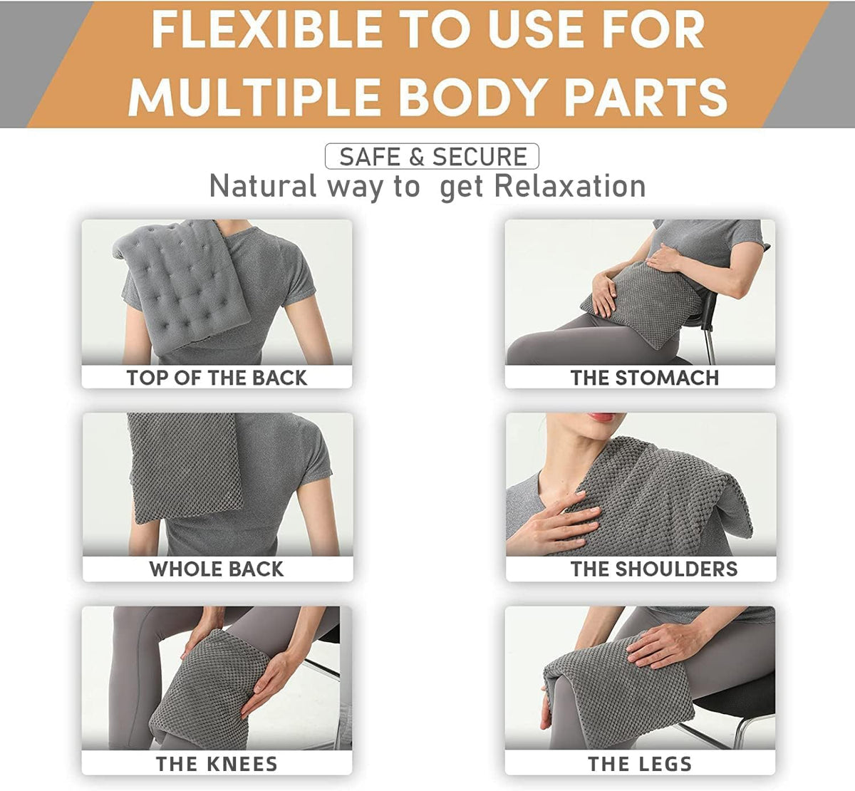 UNCN Wide Microwave Heating Pad with Washable Cover 9.5 x 16in Microwavable